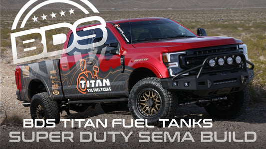 Lifted Ford Superduty with a 1500-mile range | Titan Fuel Tanks | BDS