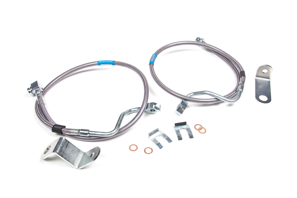Front Brake Line Set | Stainless Steel | Fits 6-8 Inch Lift | Ford F250/F350 Super Duty (05-07) 4WD