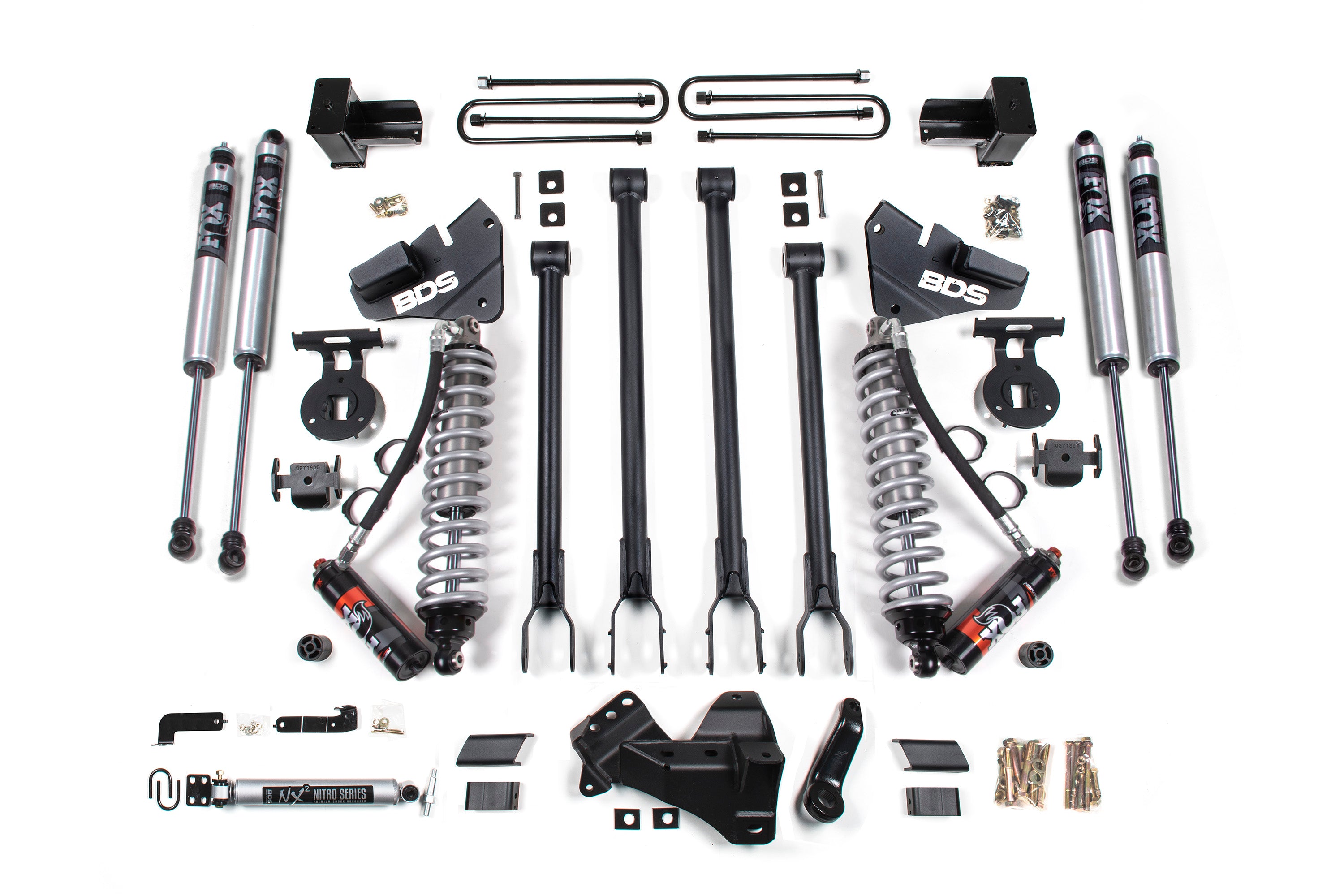 4 Inch Lift Kit w/ 4-Link | FOX 2.5 Performance Elite Coil-Over Conversion | Ford F250/F350 Super Duty (17-19) 4WD | Diesel