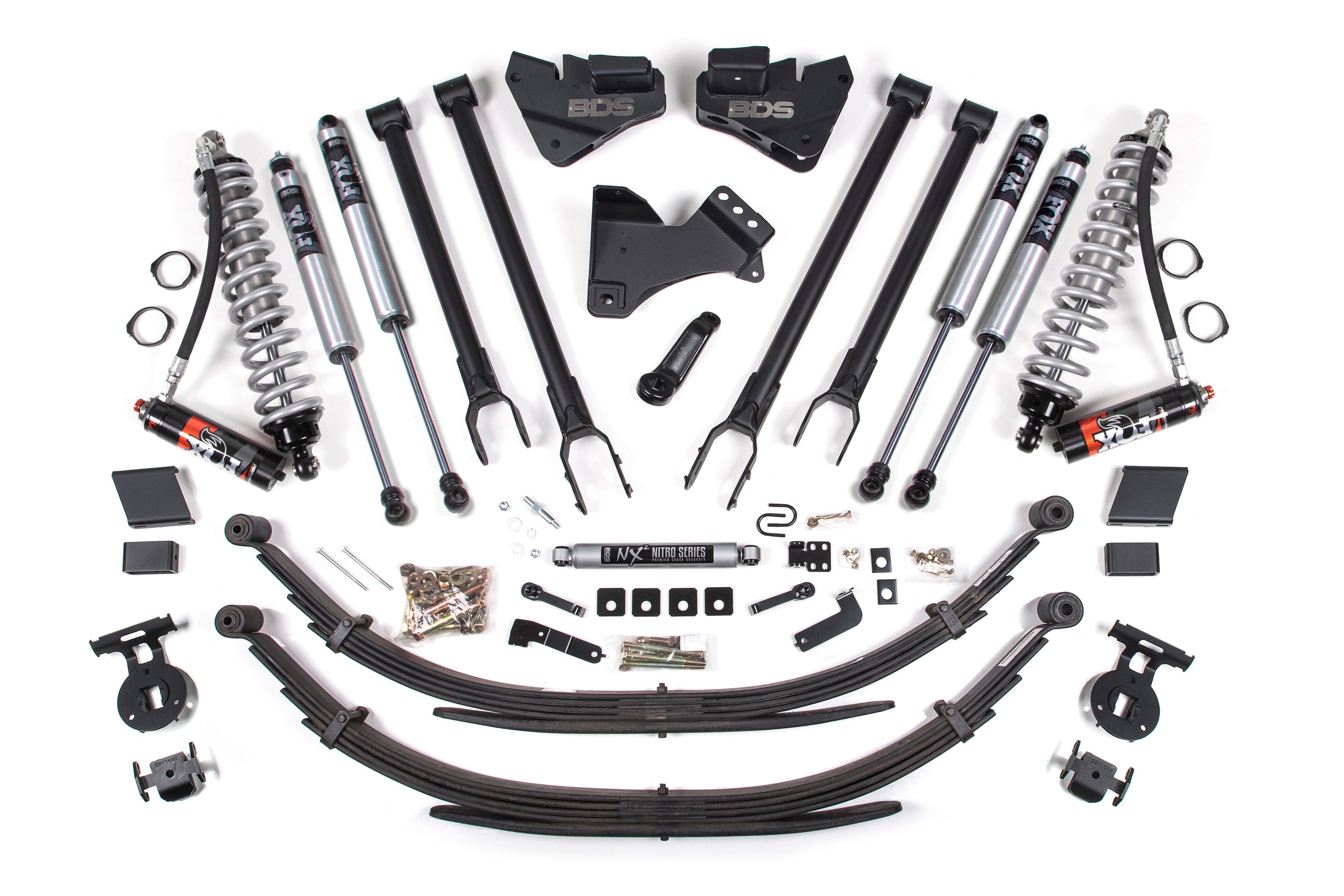 4 Inch Lift Kit w/ 4-Link | FOX 2.5 Performance Elite Coil-Over Conversion | Ford F250/F350 Super Duty (17-19) 4WD | Diesel