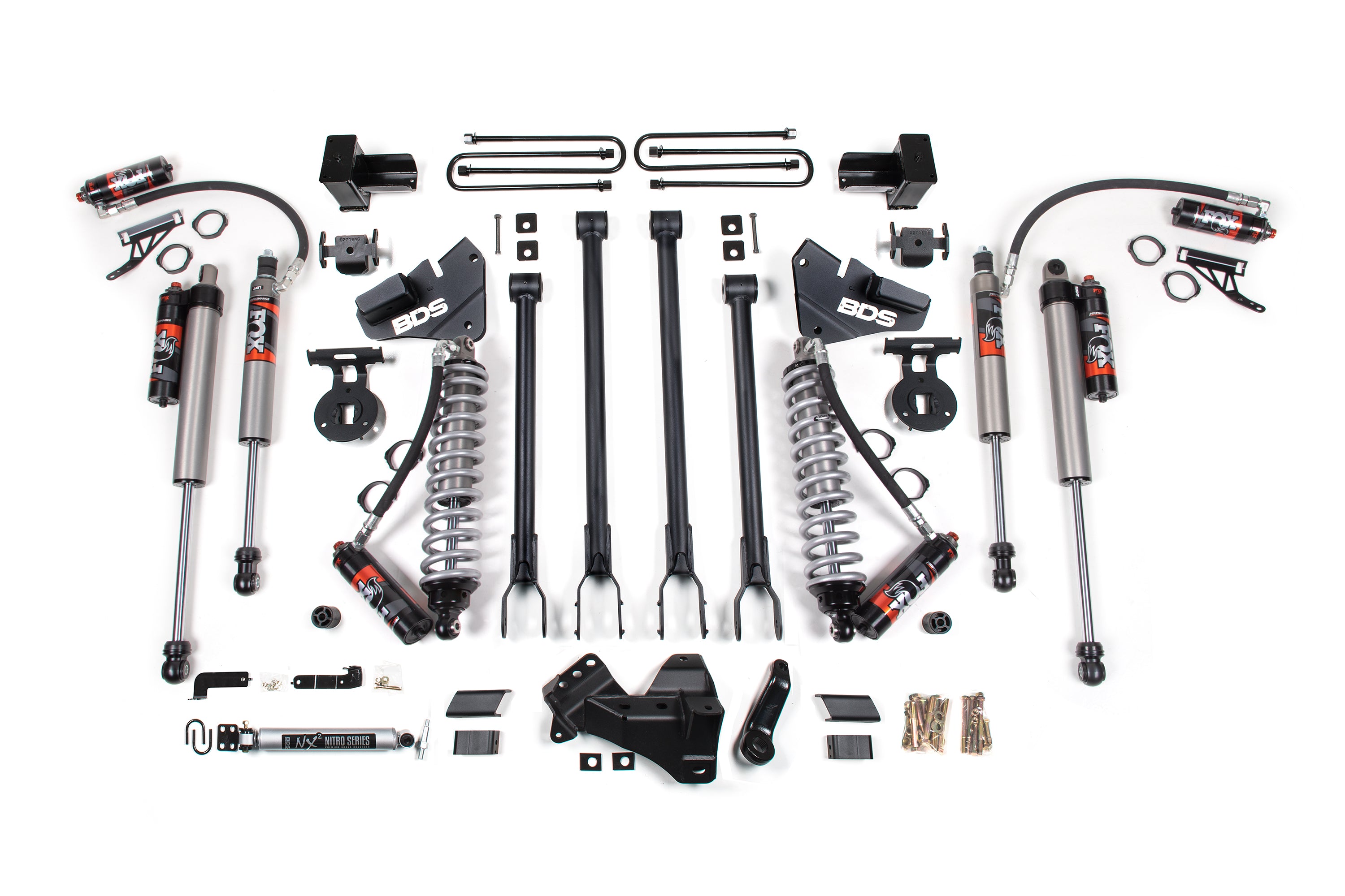 4 Inch Lift Kit w/ 4-Link | FOX 2.5 Performance Elite Coil-Over Conversion | Ford F350 Super Duty DRW (17-19) 4WD | Diesel