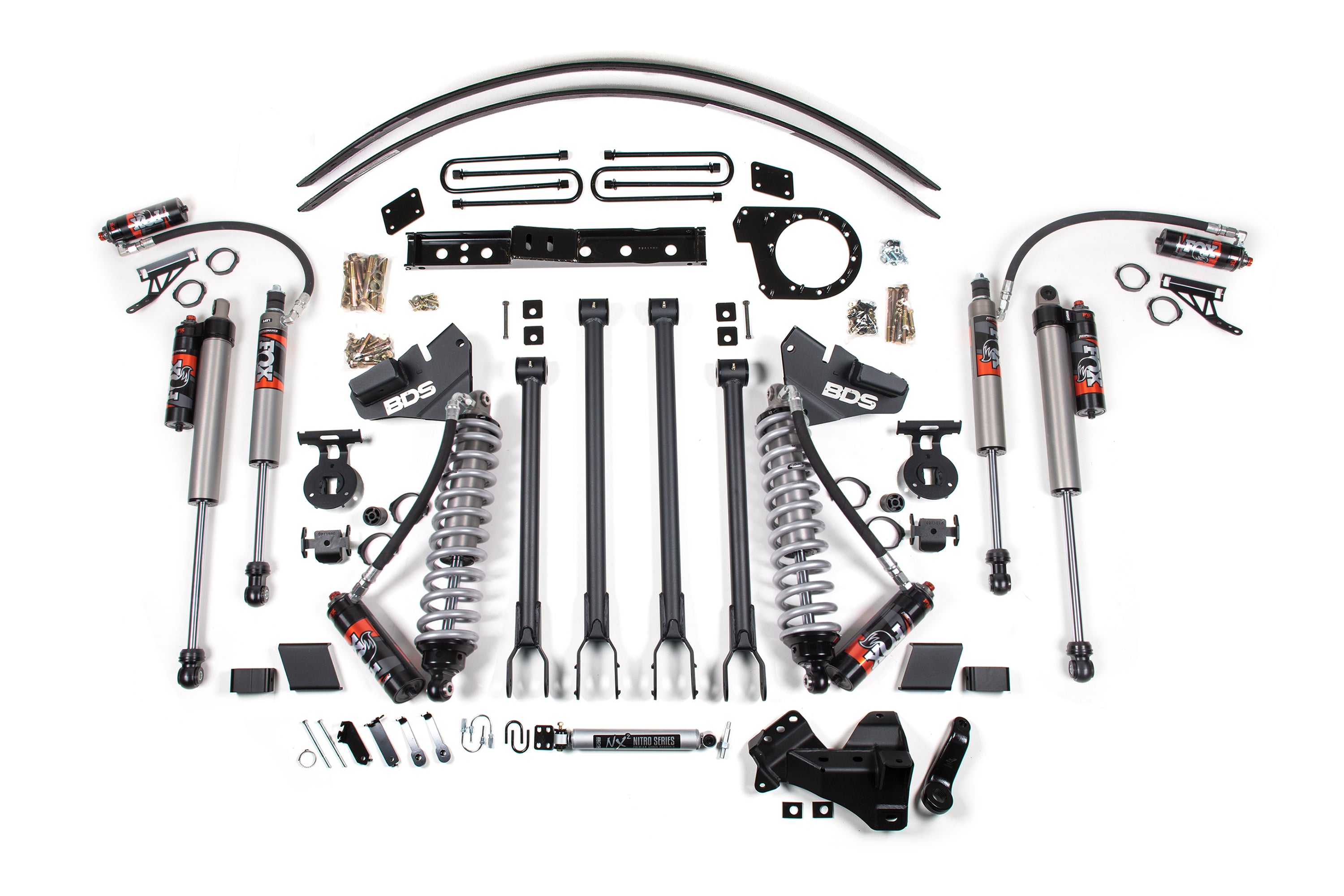 6 Inch Lift Kit w/ 4-Link | FOX 2.5 Performance Elite Coil-Over Conversion | Ford F250/F350 Super Duty (17-19) 4WD | Diesel