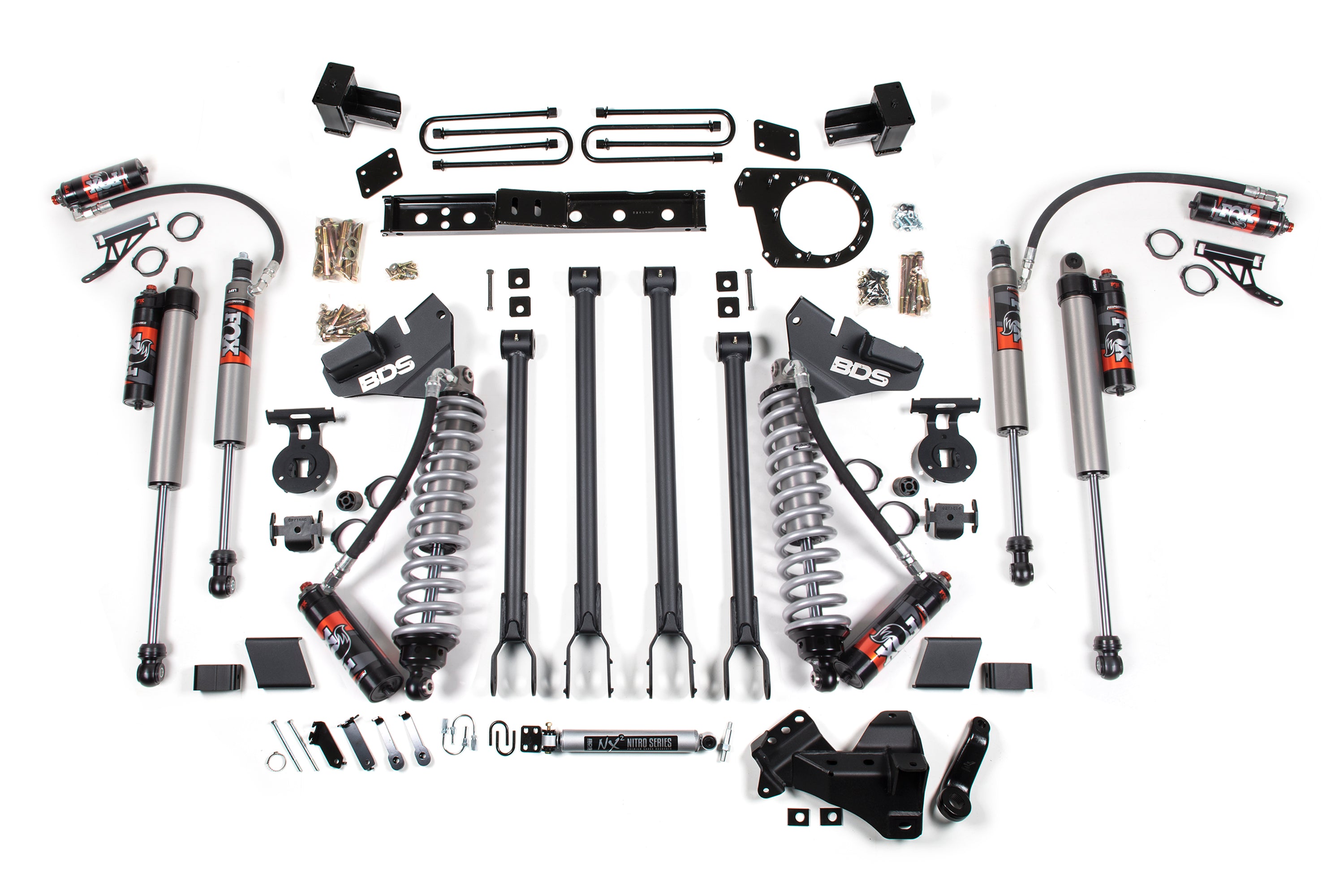 6 Inch Lift Kit w/ 4-Link | FOX 2.5 Performance Elite Coil-Over Conversion | Ford F250/F350 Super Duty (17-19) 4WD | Diesel