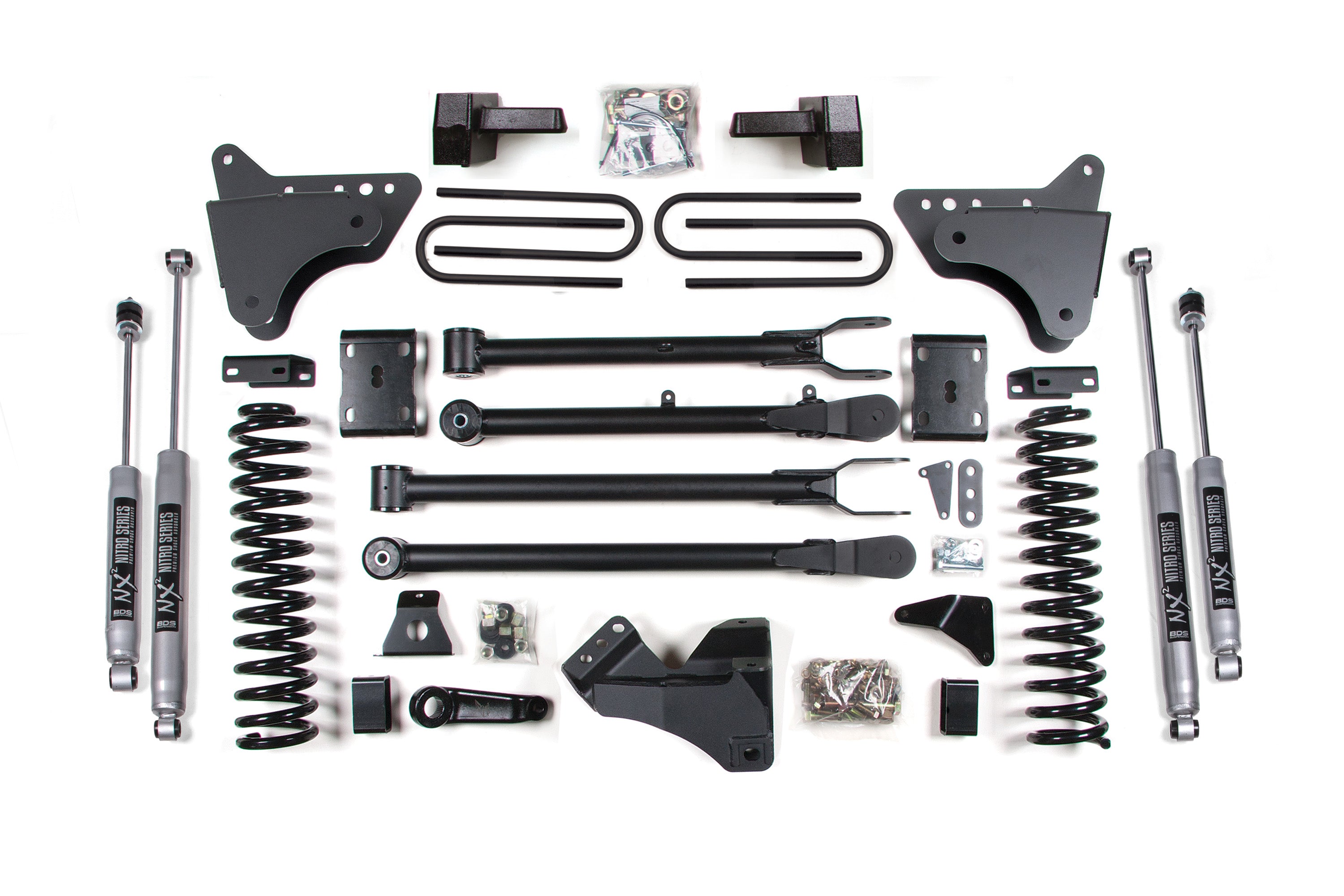 4 Inch Lift Kit w/ 4-Link | Ford F250/F350 Super Duty (11-16) 4WD | Gas